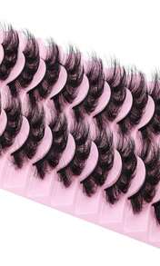 Eyelashes Mink Lashes Fluffy Natural Look False Lashes Wispy Full Eye Lashes 8D 20 Mm Long D Curl Strip Eyelashes Pack 10 Pairs Reusable Fake Eyelashes That Look Like Extensions By Goddvenus - ColorC - 查看 7
