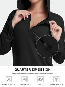 TELALEO 4 Packs Women's Long Sleeve Tops Quarter Zip Hoodies Fall Fashion Outfits Workout Sweatshirts Winter Zip Up Hoodie Casual Pullover - Multicolor - View 5