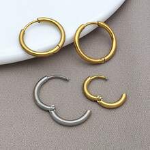 6pcs Surgical Stainless Steel Small Hoop Earrings Lightweight Hypoallergenic Tiny Small Hoops For Girls Men Earrings Cartilage 12/14/16/18/20mm - Multicolor - View 5