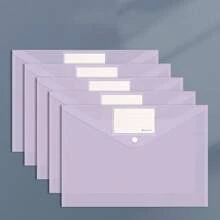 1pc/5pcs A4 Clear Polypropylene File Folders With Snap Closure & Label Design, Waterproof Document Organizer Box, Assorted Colors Incl. Pink, Blue, Green, Yellow, Purple, Suitable For Students & Office Use, School File Folders - Multicolor - View 20