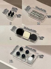 9/25 Pieces Transparent Plastic Desktop Storage Tray, Drawer Finishing Set, Cosmetic Storage Box, Suitable For Storing Cosmetics And Jewelry, Can Be Used In Bathrooms And For Placing Small Items, Can Also Be Used In Bedrooms And Offices, For Vacation, Beach, Bathroom Collection, Bedroom Collection, Large Capacity - Transparent - View 3