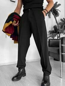 Men's Old Money Men Suit Trousers - Black - View 1