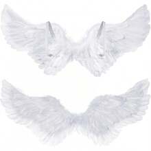 Angel Wings And Halo Angel Costume Feather Wings Headband Wand Set Halloween Outfit Cosplay Costume Accessories