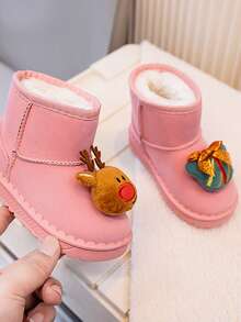 Girls' Snow Boots With Thermal Lining, Warm Ankle Boots, Children's Snow Winter Shoes, Toddler Boots, Christmas Kids Boots, Campus Style
