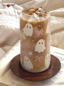 Creative Halloween Cartoon Coffee Glass Straw Cup, Juice Beverage Glass Cup, Can Be Used As Halloween Decoration, Halloween Gift, Water Cup - Multicolor - View 12