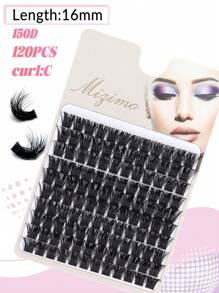 120 peças/168 peças Cílios Postiços Pretos DIY, Cílios Falsos de Vison 150D, Cílios em Cachos Grossos, Extensão de Cílios em Cachos com Enrolamento C/D, Cachos de Cílios, Cílios Individuais, Cílios, Cílios Falsos