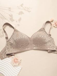 Wingslove Áo ngực Ramadan Toffee dành cho nữ, không gọng, có chức năng thu nhỏ, cỡ lớn, không đệm mút, mềm mại, che phủ toàn diện và thoải mái. - Màu Khaki - Xem 8