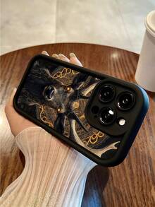 极简主义鹿插画手机壳，适合作为生日或节日礼物送给朋友、家人、情侣，防震保护套，哑光黑色软壳兼容 16/15/14/13/12/11/Pro/ProMax/X/XR/XS/XSMAX/7/8/PLUS 和型号，也适合 Oppo/Vivo/Infinix