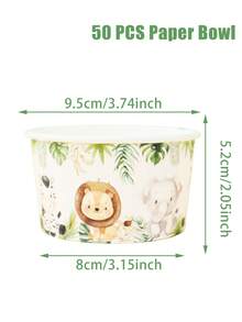 10/25/50Pcs Jungle Animal Wildlife Party Supplies Paper Bowls, Animal Theme Birthday Party Decor, Birthday Party Supplies, Babyshower Party Decor,Wedding Bridal Shower Decor,Kitchen Dining Table Decor,Home Decor,Disposable Tableware