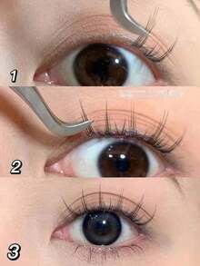 2 pezzi/1 pezzo Strumenti per estensioni ciglie, Pinzette curve nere, Strumenti per il trucco, Pinzette per ciglie