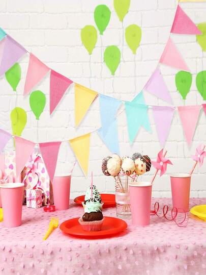 1 lá cờ tam giác bằng sợi đay nhiều màu sắc dài 3 mét, thích hợp cho tiệc sinh nhật, lớp học, trường học, lễ hội, trang trí ngoài trời và nhà cửa, Giáng sinh và các dịp khác.