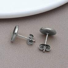 10pcs Stud Earring Kit 304 Stainless Steel Blank Stud Earring Bezel Cabochon Setting Post With Backs For Jewelry Making DIY Findings 10/12/14mm - Multicolor - View 13