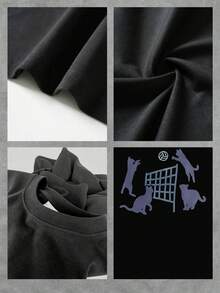 Women's Volleyball Cats Graphic TShirt, Cute Kitten Print Crew Neck Tee, Stylish Relaxed Fit Top For Casual Wear, Unique Design Soft Fabric, Everyday Comfort Outfit