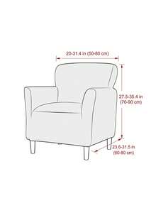 1PC, Elastic T-Shaped Abstract Grid, Small Single Sofa Cover, Household Items, All-Season Sofa Cover, Complete Set, Sofa Cover, Dust Cover, Suitable For Bedrooms And Studies, Perfect For Christmas Use - Beige - View 2