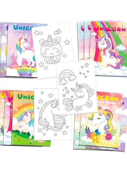6pcs Unicorn Coloring Book,Kids Creative Picture Books,Birthday Party Drawing Activities,Babe Shower Decorations,Drawing Party Supplies,Unicorn Theme Party Decorations,Cartoon Colorful Doodle Books,Easy Coloring Books,Party Gift Bag Fillers,Birthday Gifts,Christmas Gifts,Friends Return Gifts,Party Favors