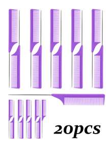 20/1Pc Set Rat Tail Comb, Hair Sectioning Dyeing Comb With Hooked Tail End Pointed Tail Comb Hair Combs Sectioned Hair, Hair Combs, 20/1PC Carbon Fiber Plastic Dyed Combs Stainless Steel Pintail Hair Coloring Comb Tail Comb Highlight Comb