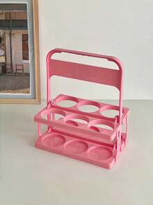 1 件复古风格便携式啤酒篮，可容纳 6 瓶，可折叠酒架，啤酒架，饮料啤酒手持支架，啤酒瓶架桶架，咖啡奶茶便携式储物篮，运动水瓶便携式手持支架，啤酒架，简单方便，适合日常使用和派对用品，啤酒节必备 - 彩色 - 查看 3