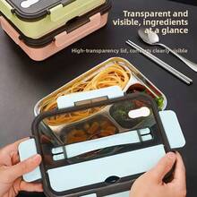 1200ML Stainless Steel Insulated Bento Lunch Box, Meal Prep Container With Compartments For Office Workers, Students, Suitable For Fruit, Pudding, Yogurt, Salad, Cereal, Milk, Soup, Great For Home, School, Office, Travel, Outdoor Picnic, Holiday Gift