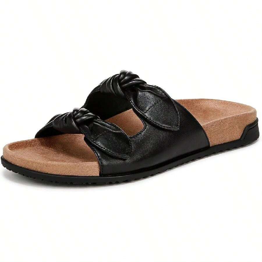 Vionic Elara J3162L1001 Sandals Womens US 6 Black Leather Comfort Slip On VER659 - màu đen - Xem 1