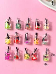 20pcs Assorted Fruit Glass Pendant, Can Be Used For Earrings And Necklaces (Random Color) - Multicolor - View 3