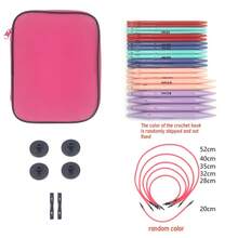 33pc Crochet Hook Tool Set, Colorful Knitting Needles Kit, Plastic ABS Detachable Circular Needle, Replaceable Rope Loop Needle - Multicolor - View 11