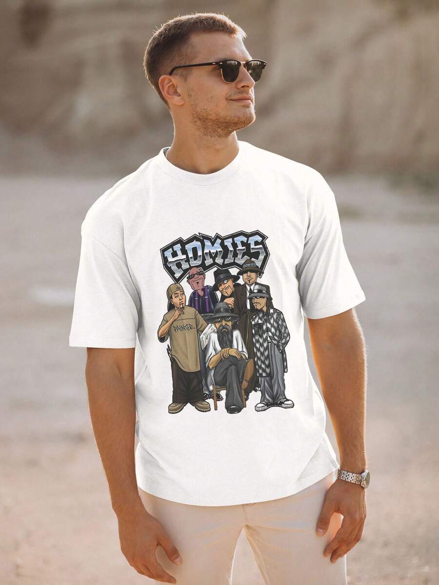 Printed Lil Homies Outfit T Shirt For Men Women Tee Shirt Short Sleeve Clothes 180g - trắng - Xem 1