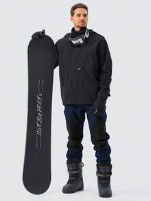 ZUTY 男士滑雪软壳单板滑雪裤，户外徒步保暖内衬拉链裤腿滑雪服 - 藏蓝色 - 查看 10