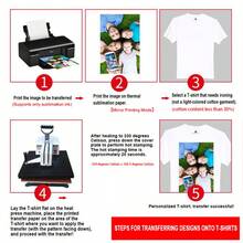 100 fogli di carta da trasferimento sublimazione A4, 100g con elevato tasso di trasferimento e asciugatura rapida, compatibile con tutte le stampanti a getto d'inchiostro, adatto per vari prodotti come magliette, tazze, custodie per telefoni, MDF, cappelli e altro ancora.