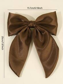 1 Stück braune Haarschleife mit Clip für Mädchen, einfache einfarbige Schleife als Haarspange, elegantes modisches Haarzubehör für den täglichen Gebrauch