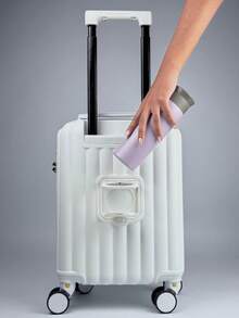 ANAC Standard Travel Carry-On Suitcase 10kg ABS Resistant | Double 360° Wheels Built-In Padlock USB Input Expandable Zipper - White - View 4