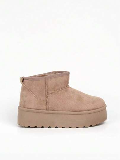 Nuovi stivali da neve per donna autunno/inverno 2024, slip-on, pantofole, suola platform spessa, scarpe imbottite in cotone bifunzionali per uso esterno