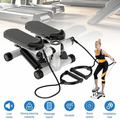 Mini Stepper Exercise Fintess Machine With Resistance Bands LCD Monitor Home Gym With LCD Monitor Stepping Machine With Resistance Bands