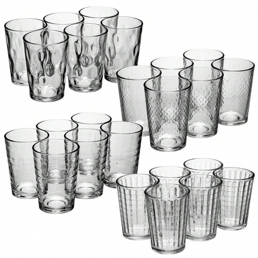 200ml Drinking Glasses Set – Compact & Stylish Everyday Drinkware - Set Of 12 Milano - View 1