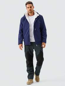 ZUTY Men's Boyfriend Style Ski Softshell Pants, Outdoor Hiking Thermal Lining Zipper Leg Ski Wear - Dark Grey - View 9