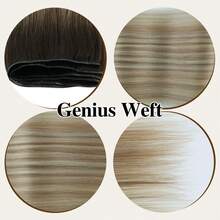 Genius Weft Hair Extensions Human Hair Sew In Hair Extensions Real Human Hair Weft Extensions Hand Tied Virgin Hair 50G - R3-8-613 - 查看 6