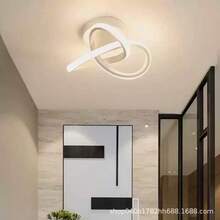 1 قطعة إضاءة سقف بتصميم البرسيم البسيط، تصميم شمالي حديث من الألومنيوم والسيليكون بأسلوب إبداعي، مناسبة للممر والمكتب والنوم والصالة والمدخل والمطبخ والسلم والشرفة، إضاءة LED