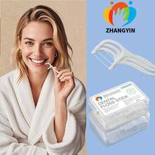 50-Pack Polyester Dental Floss Sticks - Unflavored, Portable Oral Hygiene Picks For Deep Cleaning, Essential For Travel & Daily Use. - 6 Box - View 4