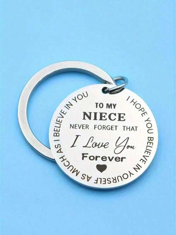 1 chaveiro de aço inoxidável faça você mesmo, família para sobrinha, dia das mães, dia dos namorados, temporada de formatura, feriado de ano novo, pingente de chave de carro, pingente de mochila, ideias para presentes de Natal, acessórios para bolsas, cordões com porta-identidade, acessórios para carros, pingentes para bolsas