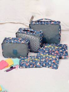 6件套旅行收纳套装：化妆包、洗漱包、多功能收纳包、行李袋、旅行洗漱包、防水洗漱包、鞋袋 - 彩色 - 查看 10