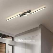 إضاءة سقف LED حديثة، إكسسوار ديكور المنزل، مصباح سقف بسيط، إكسسوار إضاءة، مصباح سقف بسيط، إضاءة سقف ديكور منزلي فاخر - إضاءة معلقة من الألومنيوم/السيليكون، أسود