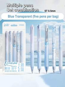 5/10 Pcs Fashionable Retractable Neutral Pens, 0.5mm Fine Point, Black Ink, Quick Dry No Bleed, Smooth Writing Pen, Aesthetic Pens For Writing Drawing Journaling Note Taking, Gifts Suitable For Exams, Office Work & Stationery Back To School