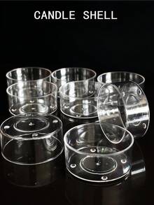 12 piezas de soportes de vela redondos transparentes resistentes al calor y retardantes de llama, adecuados para herramientas de elaboración de velas perfumadas DIY - Multicolor - Ver 7