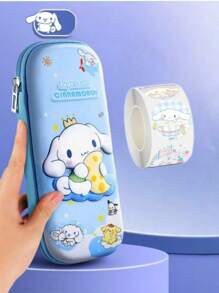 1 PC Sanrio 3D Pencil Case, Large Capacity Polyester Stationery Pencil Box With Kuromi & For Cinnamoroll Designs, Creative Cartoon Storage For Students, Gift Idea