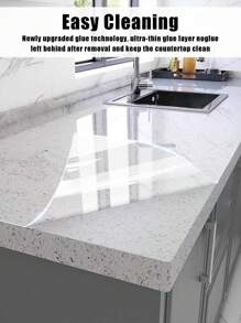 1 rollo de película protectora transparente para la cocina (con herramientas), resistente al agua y al aceite, resistente al fuego y antihongo, pegatinas adhesivas extraíbles para escritorio, pared, mesa de café, mesa de comedor, muebles, salpicadero de cocina, azulejos, decoración de dormitorio, armarios, renovación de mármol - fácil de limpiar, sin residuos