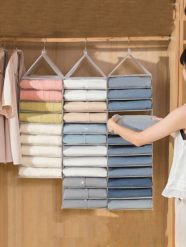 Bolsa de almacenamiento colgante de rejilla múltiple, organizador de armario plegable, estantería divisora para el hogar para pantalones, cajón, organizador de armario, bolsa acolchada para debajo de la cama, caja organizadora, bolsa contenedora de ropa para el hogar, dormitorio, organizador colgante para armario, organización y almacenamiento, contenedores de almacenamiento, organizador colgante para armario, dormitorio, artículos esenciales, para almacenamiento de ropa interior, sujetador, calcetín, pantalón, vaquero, camiseta, vestido