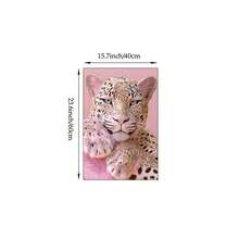 1 pieza Cuadro de arte de pared Impresión en lienzo de leopardo rosa glamoroso | Decoración rosa de moda coqueta para dormitorio, sala de estar u oficina, póster, artículos esenciales para dormitorio universitario, regalo para ella, sin marco o enmarcado