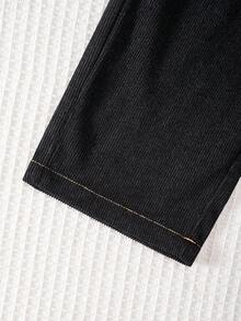 男童及儿童灯芯绒休闲拼色长袖衬衫和工装裤套装，适合日常聚会、度假和户外活动