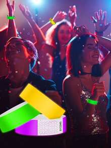 100/500/1000pcs Paper Wristbands, Waterproof Neon Wristbands, Adjustable Wristbands, Concert, Party, Amusement Park, Festival, Christmas And Halloween Ticket Wristbands, Fluorescent Coded Mixed Color Wristbands, (No Code, Coded, Star Style, VIP Mixed Style)