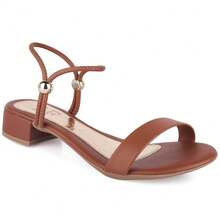 Women's Low Heel Sandal With Adjustable Strap 2 In 1 Everyday Basic Comfortable Promotion - 駝色 - 查看 1