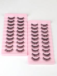 10 Pairs Fluffy Full Strip Faux Mink Lashes Black Color 10Pairs Tray Cheap Price Strip Eyelashes Strip Lashes, Lashes, Eyelashes, Fake Lashes